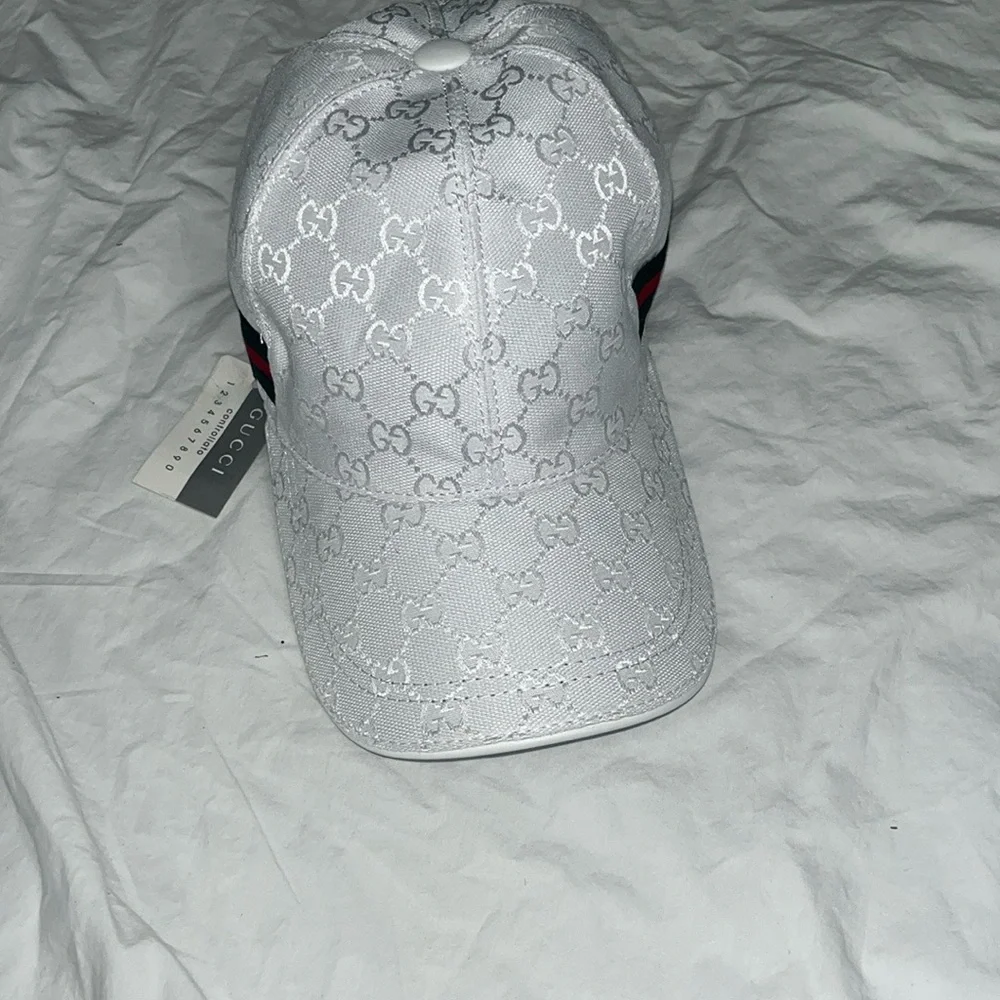 Gucci white Monogram Baseball Cap - Picture 2 of 7